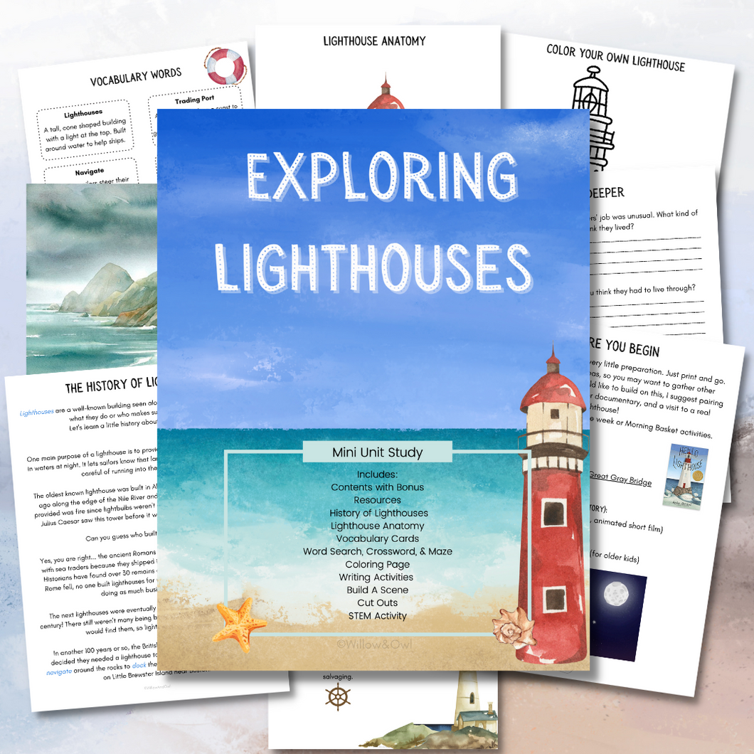 Exploring Lighthouses Mini Unit Study
