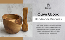 Load image into Gallery viewer, Olive Wood Rustic Mortar and Pestle
